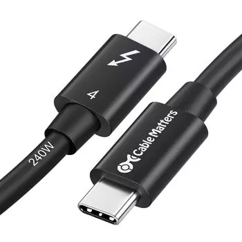 Thunderbolt Cable Matters Thunderbolt 4 Cable 1m 40 Gbps 8K 60Hz PD 240W Charging Thunderbolt 4 Cable Backwards Compatible with Thunderbolt 3 and