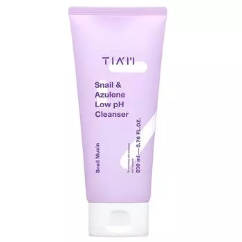TIAM Snail&Azulene Low pH Cleanser, гель для умывания лица, фильтрат секреции улитки, балансировка pH, защита от прыщей (200 мл 6,76 жидких унций.)