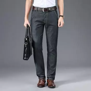 Tian Si Jeans Мужская деловая мужская одежда с прямым рукавом Джинсовые брюки Весенняя стрейч 28