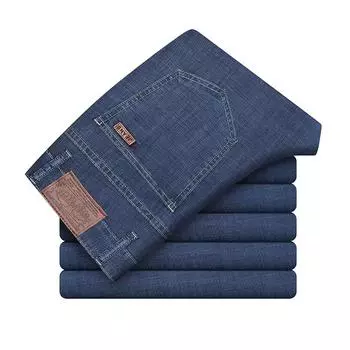 Tian Si Jeans Мужская деловая мужская одежда с прямым рукавом Джинсовые брюки Весенняя стрейч 28