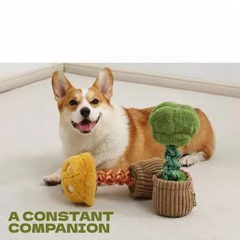 Tianyuan игрушка для собак, устойчивая к укусам, зубная шлифовальная веревка, игрушка с узлом, инструмент для снятия звука, креативная овощная игрушка для собак жёлтый