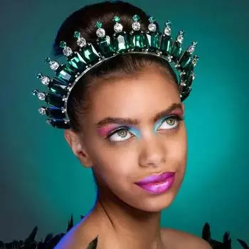 Тиара ручной работы в стиле барокко с зеленым кристаллом и короной, роскошная тиара принцессы королевы со стразами, свадебный головной убор, аксессуары для волос, ювелирные изделия