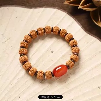 Tibetan Little Diamond Bodhi Child Dzi Bead Agate Bracelet Men s and Women s Walnut Original Seed Wenwan Buddha Bead Single Circle Play Bracelet
