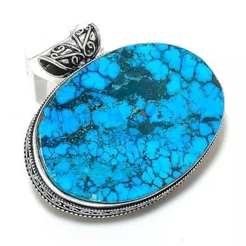 Tibetan Turquoise Ethnic 925 Sterling Silver Jewelry Pendant 1.81 n0T97