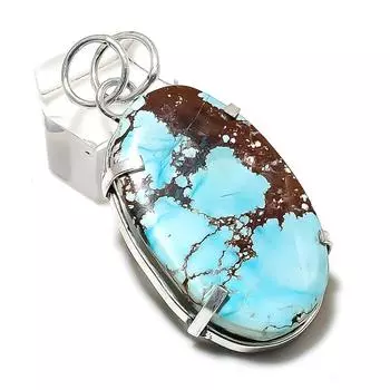 Ювелирная подвеска из серебра 925 пробы с тибетским бирюзовым камнем 2,17 дюйма M5M09