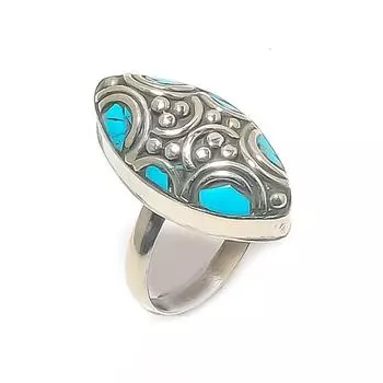 Tibetan Turquoise Handmade 925 Sterling Silver Jewelry Ring Size Adjustable K2s04