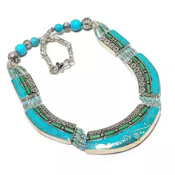 Tibetan Turquoise Handmade Jewelry Necklace 18 I9o88