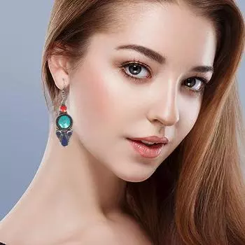 Тибетская бирюза лазурит непальские серьги украшения ручной работы коралл племенной