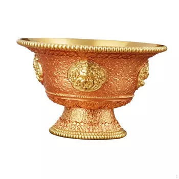 Тибетская буддийская чаша для подношения воды, чаша для поклонения, принадлежности для аларов, латунная утварь, художественные изделия золотой