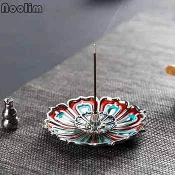 Тибетская дзен-буддийская металлическая курильница Lotus, прочный держатель для ароматических палочек, портативная аромакурильница A