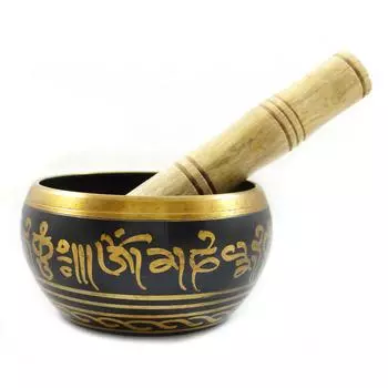 Тибетская Молитва Звуком Поющей Чаши Исцеляющая Медь Медь Буддийская Медитация чёрный