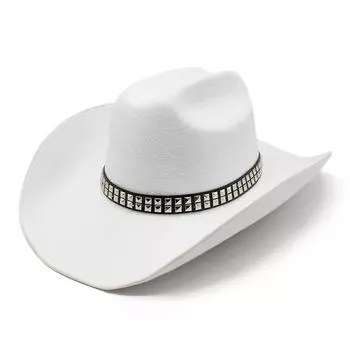 Тибетская шерстяная шляпа-цилиндр, утолщенная шерстяная фетровая шляпа, тибетская шляпа с большим краем и черным кожаным ремешком, мужская и женская осенняя ковбойская шляпа в стиле вестерн M56-59cm белый