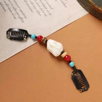 Тибетская заколка для волос из плетеного натурального камня, ретро, персонализированная, нишевая, краевой зажим, аксессуары для волос, тибетский экзотический женский головной убор