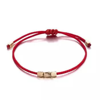 Тибетские буддийские креативные нерегулярные медные бусины ручной работы, красная, черная веревка, счастливый браслет-амулет для женщин и мужчин, браслеты для пар