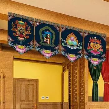 Тибетские национальные особенности Культура Треугольная занавеска Балка Стена Липучка Полузанавес Тибетский стиль Украшения отеля 25x40cm