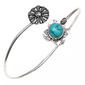 Тибетский бирюзовый драгоценный камень серебряные браслеты-манжеты 7 регулируемые