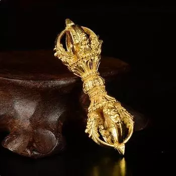Тибетский буддизм, старая медь, позолоченная шестисложная мантра, статуя ручной работы Ваджры Дордже