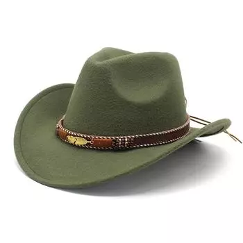 Тибетский цилиндр в стиле меньшинства, металлический перьевой цилиндр в стиле вестерн, ковбойская шляпа для мужчин и женщин, фетровая шляпа для пар M56-58cm серый
