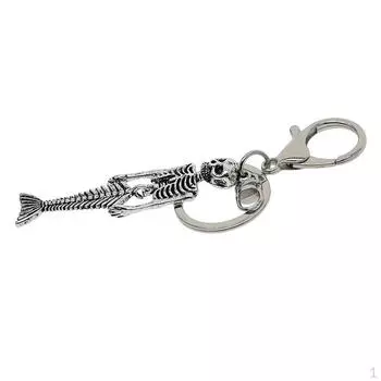 Тибетский Серебряный Хэллоуин Панк Русалка Скелет Череп Подвески с застежкой-омаром Изготовление ювелирных изделий