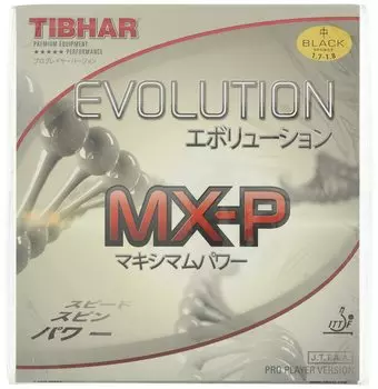 TIBHAR Накладка для настольного тенниса Evolution вращающаяся с высоким натяжением BT146160 черная MX-P 2.1 чёрный