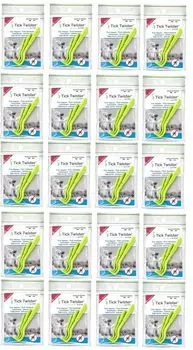 TickTwister Устройство для удаления клещей Tick Twister Ziplock Ziplock 3 шт. [Подлинный продукт] (20 сумок) зелёный