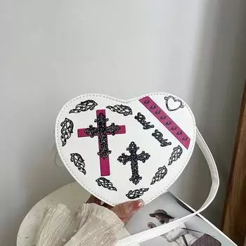 Tide and cool Spice Girls летняя текстура маленькая женская сумка 2024 года новая текстура универсальная иностранная сумка-мессенджер love на плечо чёрный