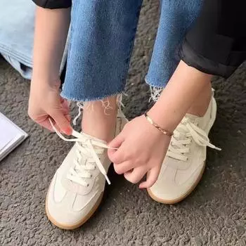 Tide Ballet Series, немецкая тренировочная обувь, летние маленькие белые дышащие туфли с мягкой подошвой на мягкой подошве, женские спортивные туфли для отдыха, холст 36 бежевый