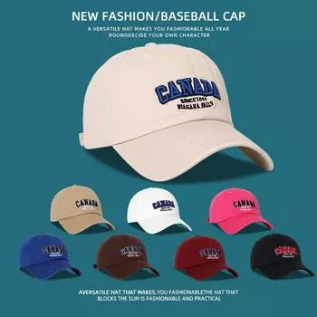 Tide brand retro embroidery soft top sunshade baseball cap children wide brim show face small versatile sunscreen cap men Adjustable