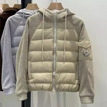 Tide brand зима 2024 новый свитер пуховик женский короткий свободный флисовый жакет с капюшоном S90-60 kg