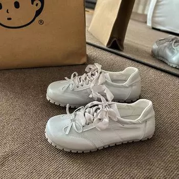 [Tide Bunan] Лето 2024 года, новые туфли на мягкой подошве, атласные туфли на плоской подошве для спорта и отдыха, балетные туфли, женская обувь 35 бежевый