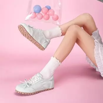 [Tide Bunan] Весна 2024 года, новые туфли на мягкой подошве, атласные туфли на плоской подошве для спорта и отдыха, балетные туфли для женщин 35 жемчужина белый