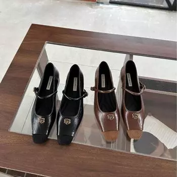 Tide Bunan~ Xiaoxiangfeng Camellia Mary Jane Shoes Женские туфли, увеличивающие рост, с темпераментом в стиле ретро вечерние туфли 35 чёрный