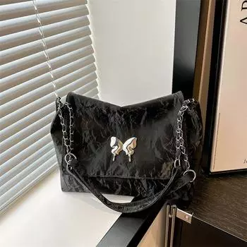 Tide Butterfly Element Универсальная сумка-тоут Женская Высококачественная модная легкая роскошная сумка-мессенджер через плечо Сумка для мобильного телефона серебряный