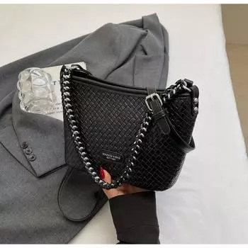 Tide casual women s fashion single shoulder oblique span bag, high-end sense niche simple temperament women s bag чёрный