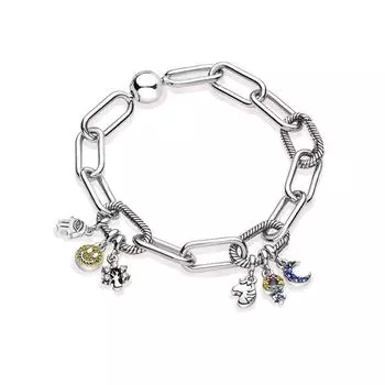 Tide Cool Cold Wind Толстая цепочка Серебряный кулон 925 пробы Pin Me Bond переплетение браслет модные женские украшения