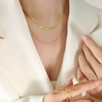 Tide Creative Fashion Temperament ожерелье персонализированное Spice Girl универсальная двухслойная цепочка с лезвиями простая ключичная цепочка