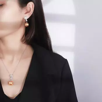 Tide темно-желтый жемчужный кулон корейская версия атмосферные темно-желтые жемчужные серьги 2024 новые серьги серьги