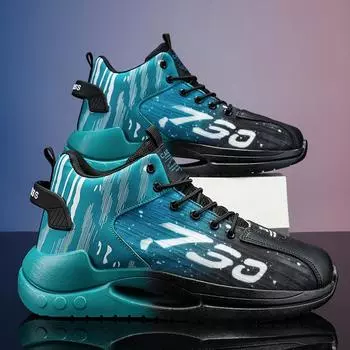 Tide Trend Мужские и женские высокие кроссовки Баскетбольные ботинки Теннисные спортивные кроссовки Кроссовки для бега для молодых пар 36 фиолетовый