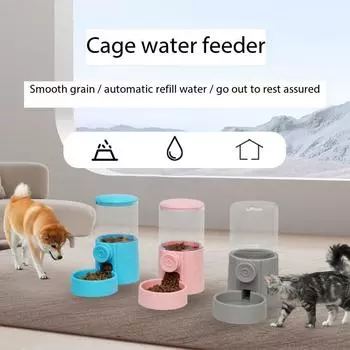 Tidy Pet Feeder Automatic Hanging Pet Feeder Water Dispenser for Rabbits Cats Ferrets Durable Food Bowl with Water Bottle Pet