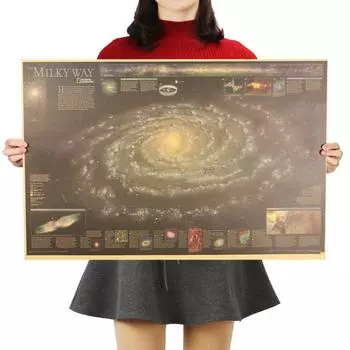 TIE LER Млечный Путь Туманность карта ностальгический Винтаж крафт-бумага плакат украшения живопись настенные наклейки