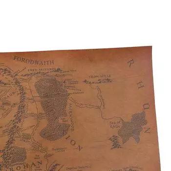 Tie Ler Винтажная карта Средиземья на постере для домашнего декора стикер на стену 51X35.5см