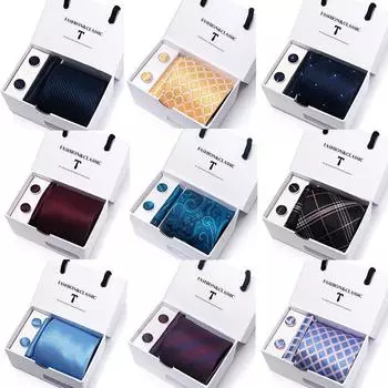 Tie Men S Gift Box 5-Piece Set Group Business Dress Wedding Tie Cashew Flower