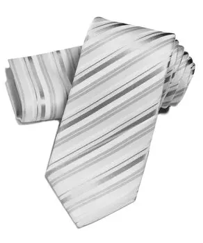 Tie Wedding Graduation Ceremony Formal Nishijin Textile White Silver Gray Striped Silk Chief Set Formal Clothes Made in Japan [OnCoM] thsu1107-002 серебряный