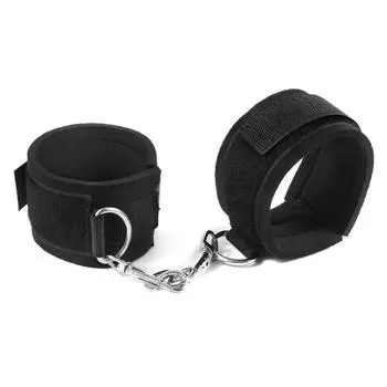 Tied Handcuffs Black Velcro Nylon Supplies Adult Emotional Toys Leg Cuffs Props Foot Cuffs Bondage