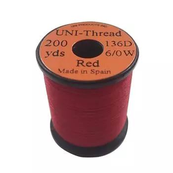 TIEMCO Fly Tying UNI Uni Thread 200 Yards Red 6/0