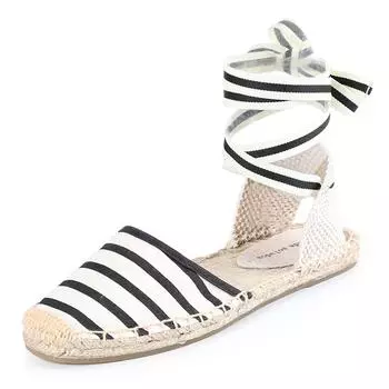 Эспадрильи Tienda Soludos, летние женские туфли с ремешками, для отдыха на каждый день, на плоской подошве, гладиаторские, с ремешком на щиколотке в клетку 5 чёрный