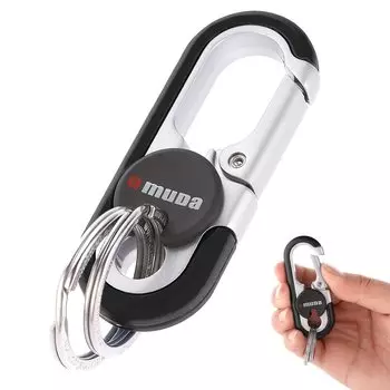 TIESOME Car Key Chain Metal Car Key Chain Personalized Waistband Car Key Chain Uni Double Ring Design (Black)