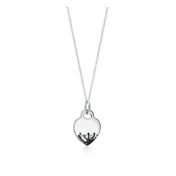 Tif Новая Высококачественная Мода 1:1 S925 стерлингового серебра Оригинал Высокое качество Индиго Сердце Ожерелье Дамы Романтический Подарок Ювелирные Изделия