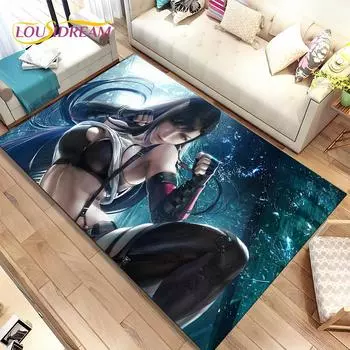 Tifa Aerith Сексуальная девушка Кружева Аниме Игровой коврик, Коврик для дома Гостиная Спальня Диван Коврик Декор, Детский нескользящий напольный коврик 40x60cm(15x23in)
