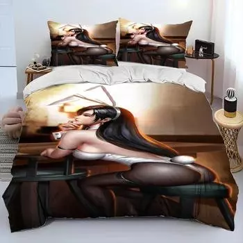 Tifa Aerith сексуальная девушка кружево мультфильм игра одеяло комплект постельного белья, пододеяльник постельный комплект пододеяльник наволочка, комплект постельного белья королевского размера 70x133cm 2pcs